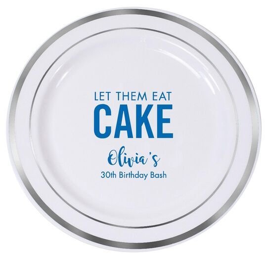 Let Them Eat Cake Premium Banded Plastic Plates